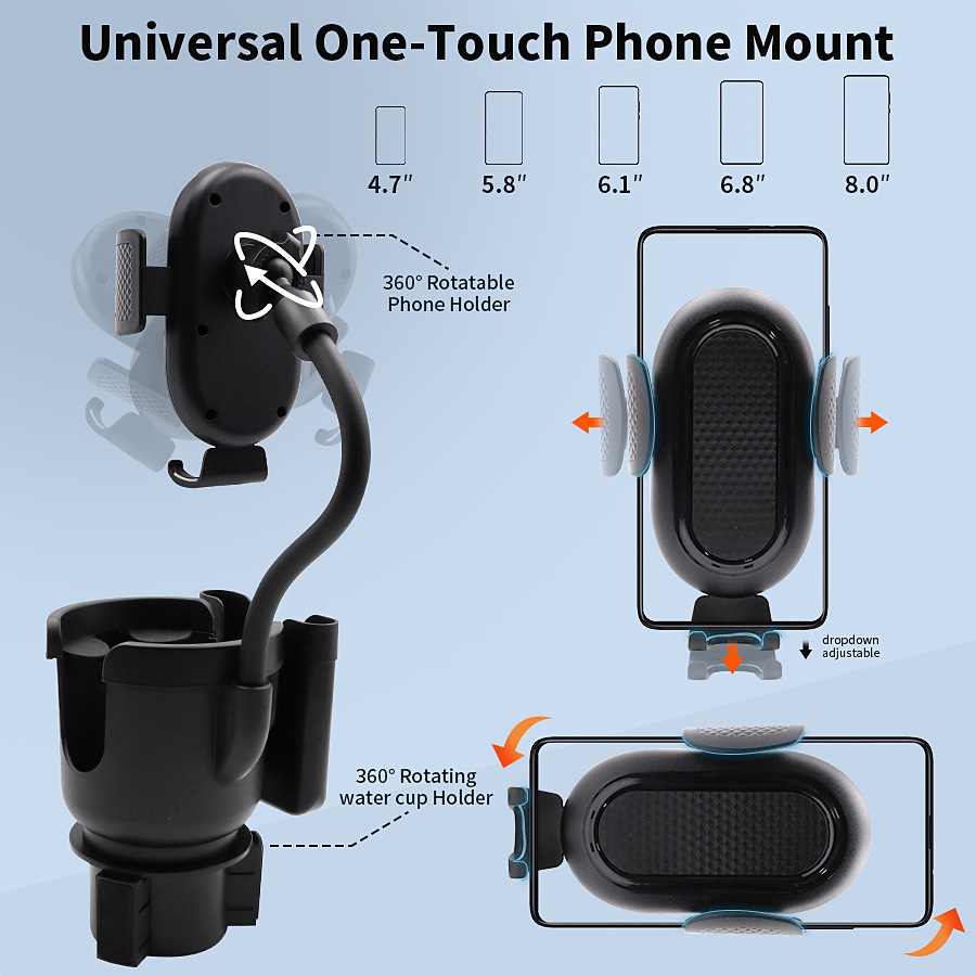 Car Cup Holder Expander for Car Adapter Adjustable Multifunctional Dual Cup Holder with Phone Holder Aromatherapy Organizer