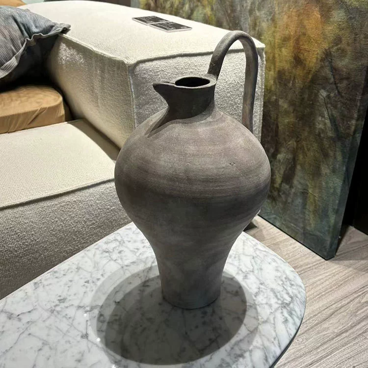 Morandi Glazed Ceramic Vase 8''H | ASTM C242 & RAL 7030 Certified