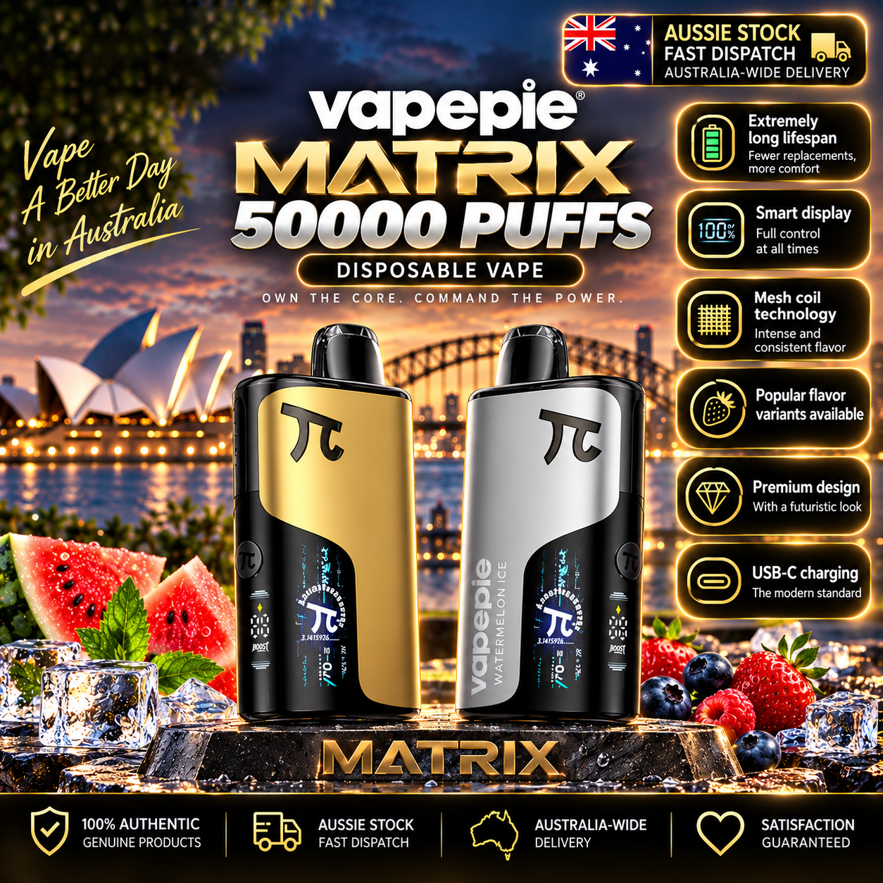 🔥 VAPEPIE MATRIX 50000 PUFFS ( Sydney Stock 🚚 )