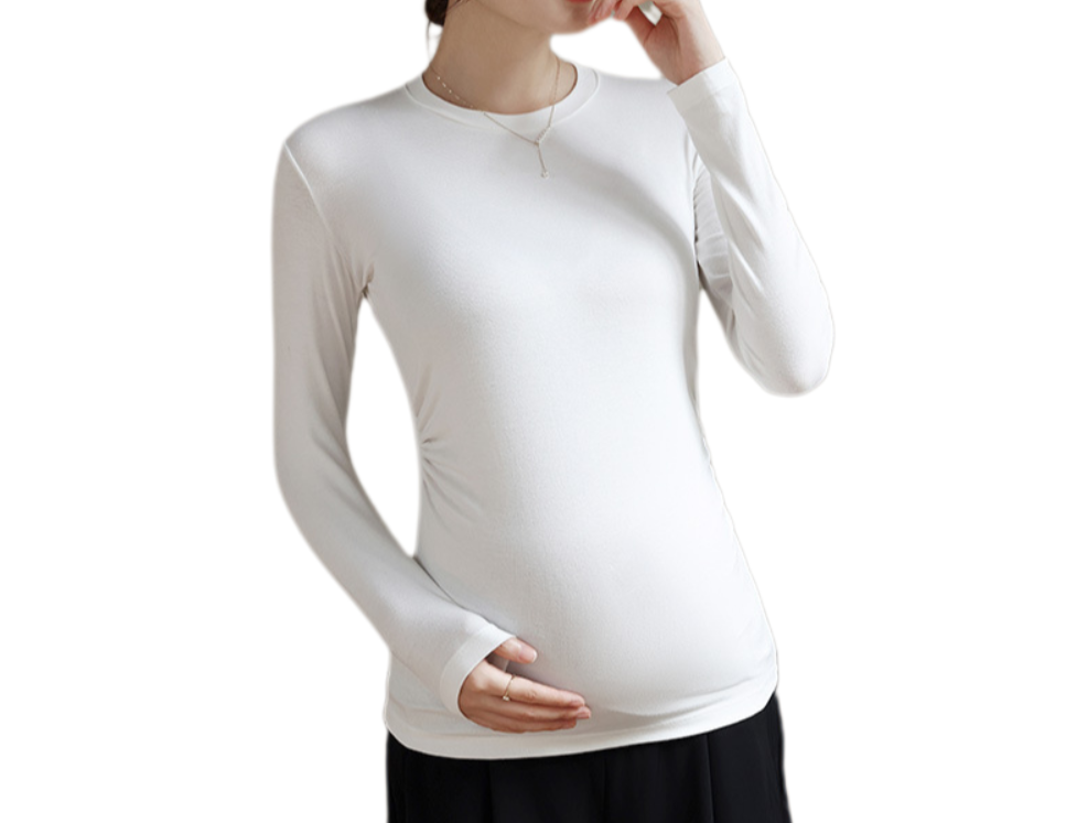 Maternity Modal Thermal Base T-Shirt – Autumn/Winter Innerwear for Pregnant Women