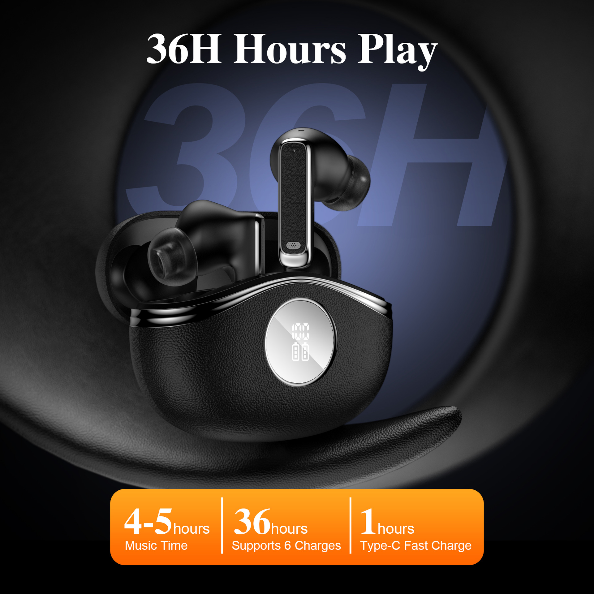 Smart Touch Control Wireless Headphones with 36-Hour Playtime