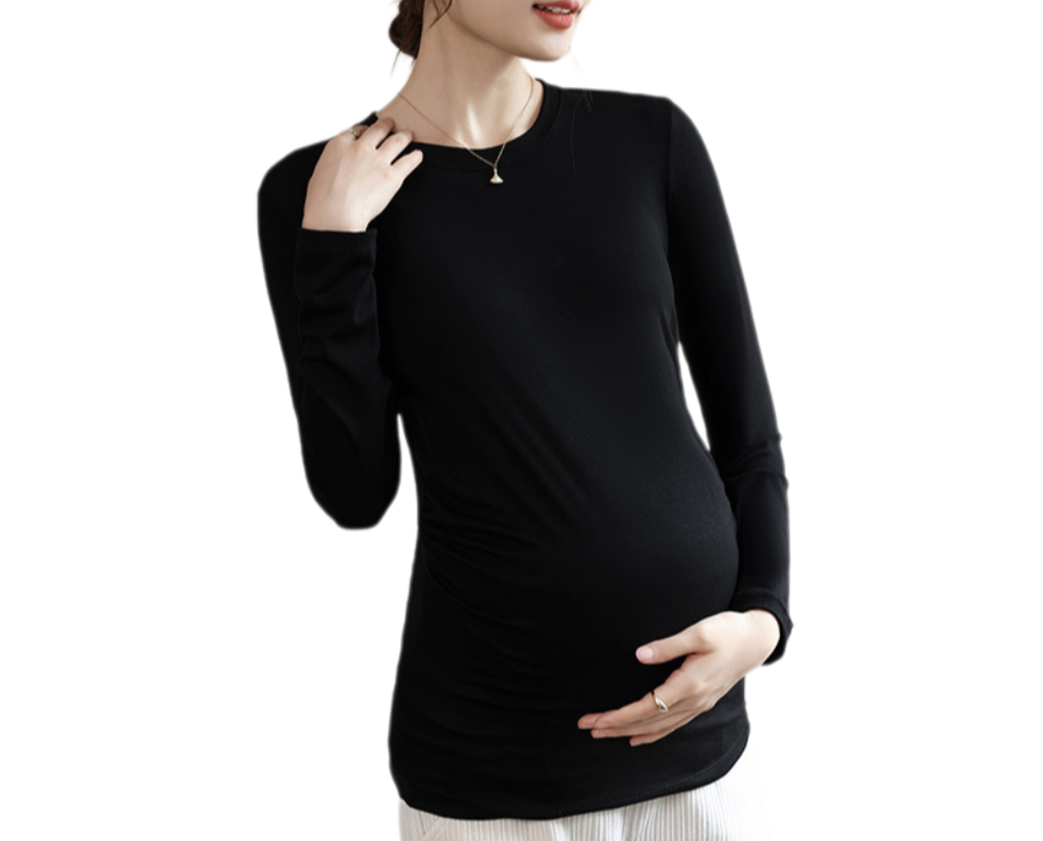 Maternity Modal Thermal Base T-Shirt – Autumn/Winter Innerwear for Pregnant Women