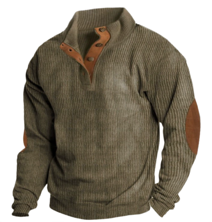 Men's Fleece Stand Collar Long Sleeve Sweatshirt Outdoor Casual