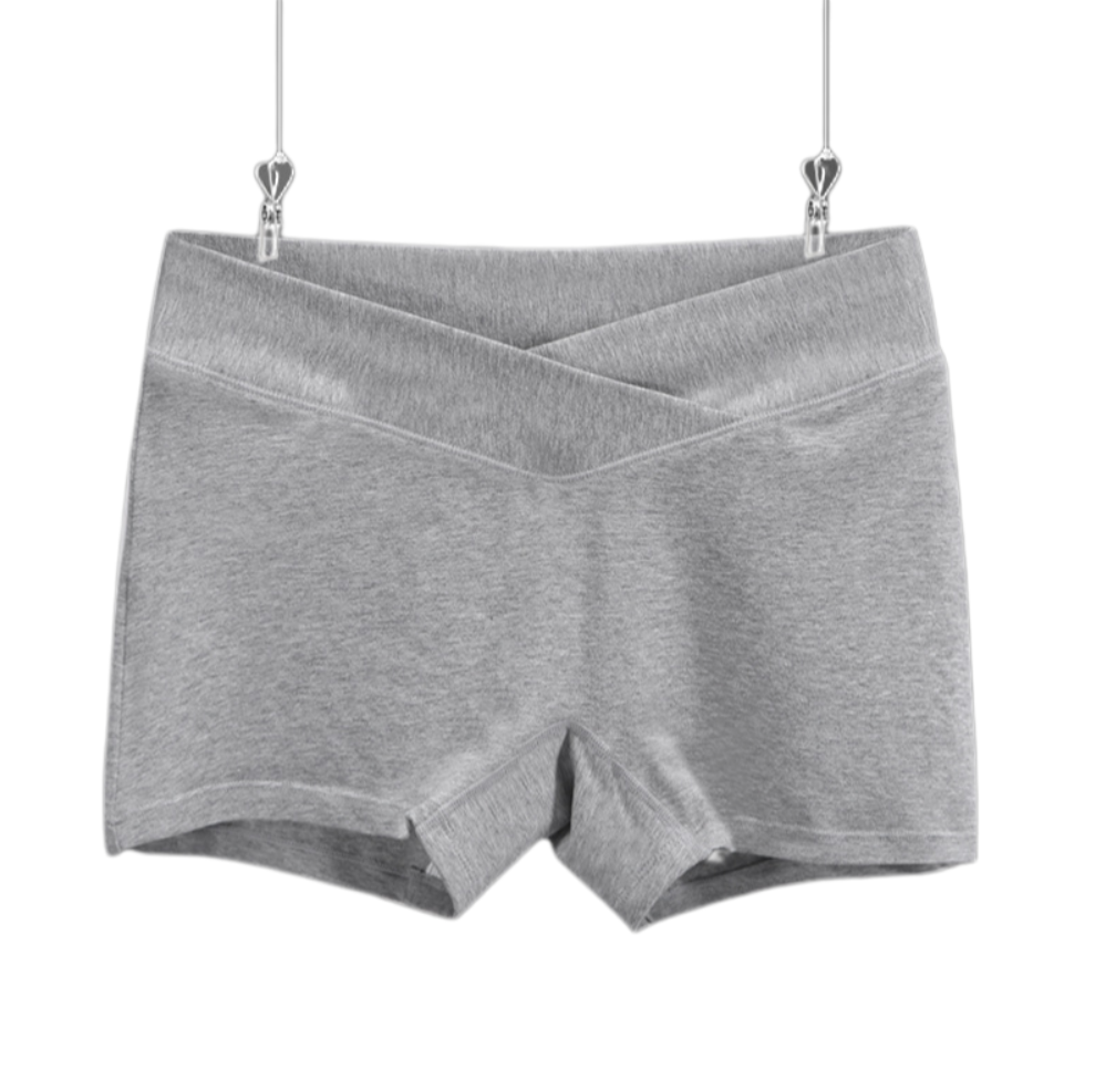 Maternity Low-Waist Safety Shorts – Lightweight 3/4 Length Pure Cotton Belly Support Underwear