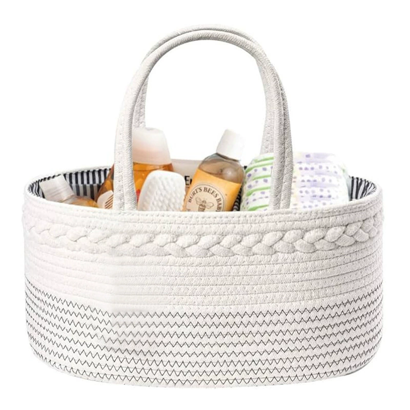 Cotton Rope Divided Storage Basket – Multi-Compartment Organizer for Home and Office Use