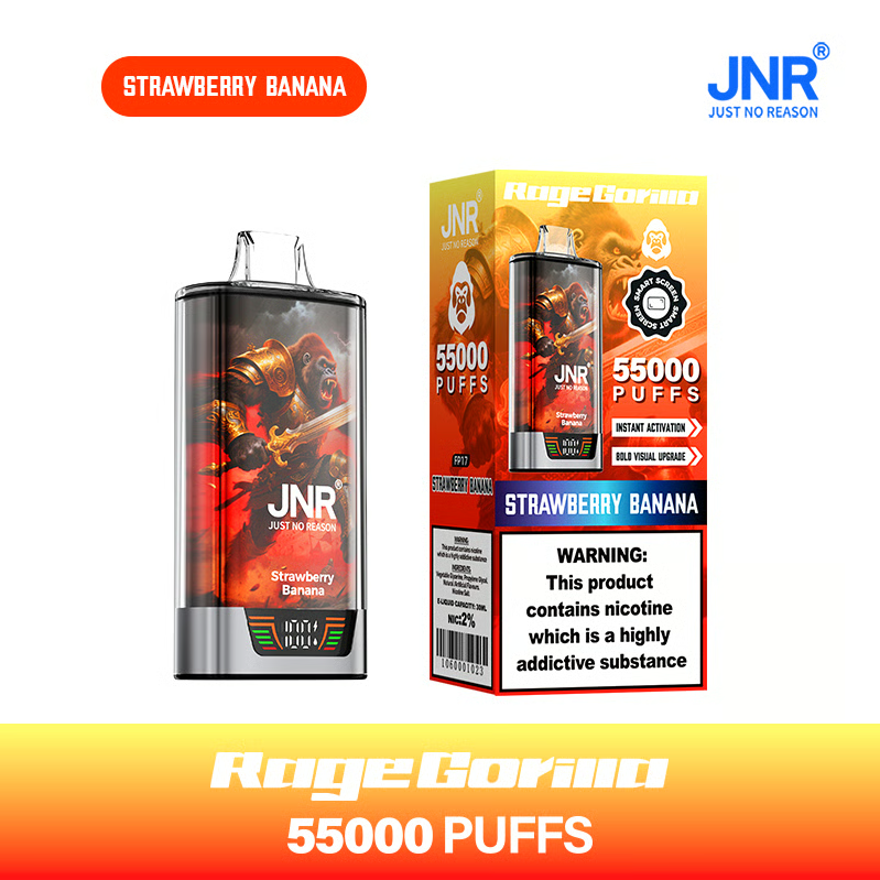 💨JNR Rage Gorilla 55K Puffs Dual Mesh Disposable Vape with Smart Display & Type-C Fast Charging🐒⚡💨