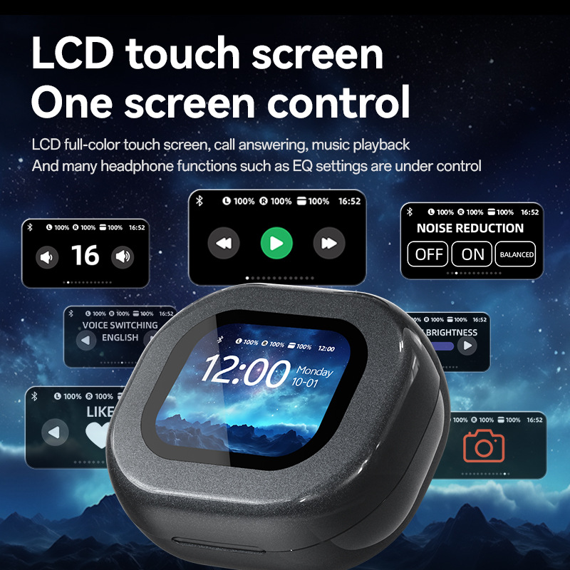 Wireless V5.4 Touch Screen Earbuds – Noise Reduction, HD Audio & Open Comfort Fit