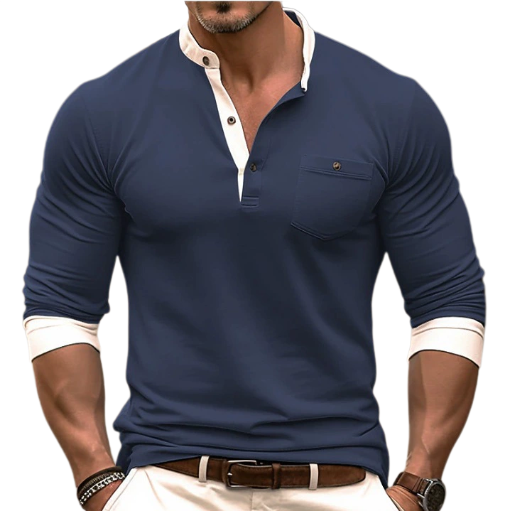 Men's Long Sleeve Crew Neck T-Shirt Slim Fit Layering Base
