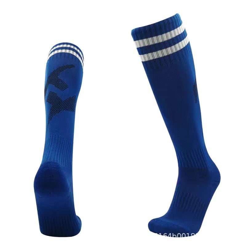 Football Socks Long Thickened Towel Bottom Socks Football Adult Sweat-Absorbent Non-Slip Sports Socks Striped Knee-High Children