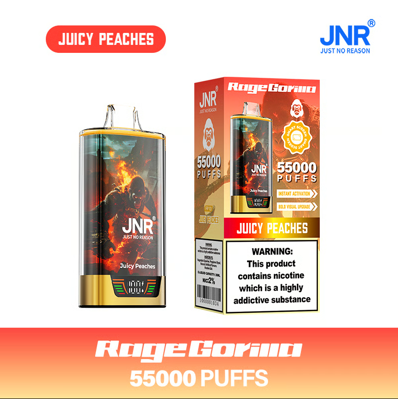 💨JNR Rage Gorilla 55K Puffs Dual Mesh Disposable Vape with Smart Display & Type-C Fast Charging🐒⚡💨