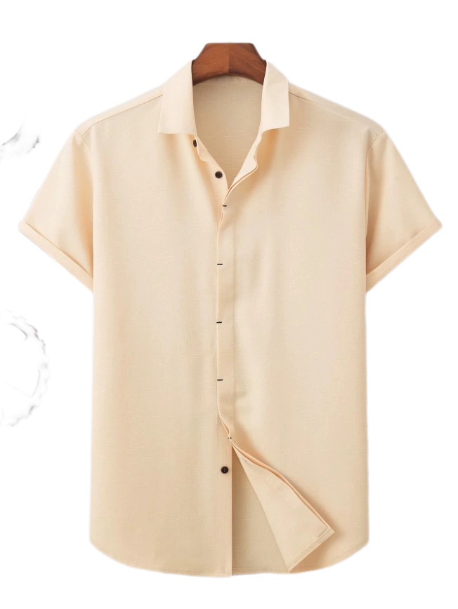 Teen Boys Long Sleeve Linen-Cotton Shirt Casual Collar Top