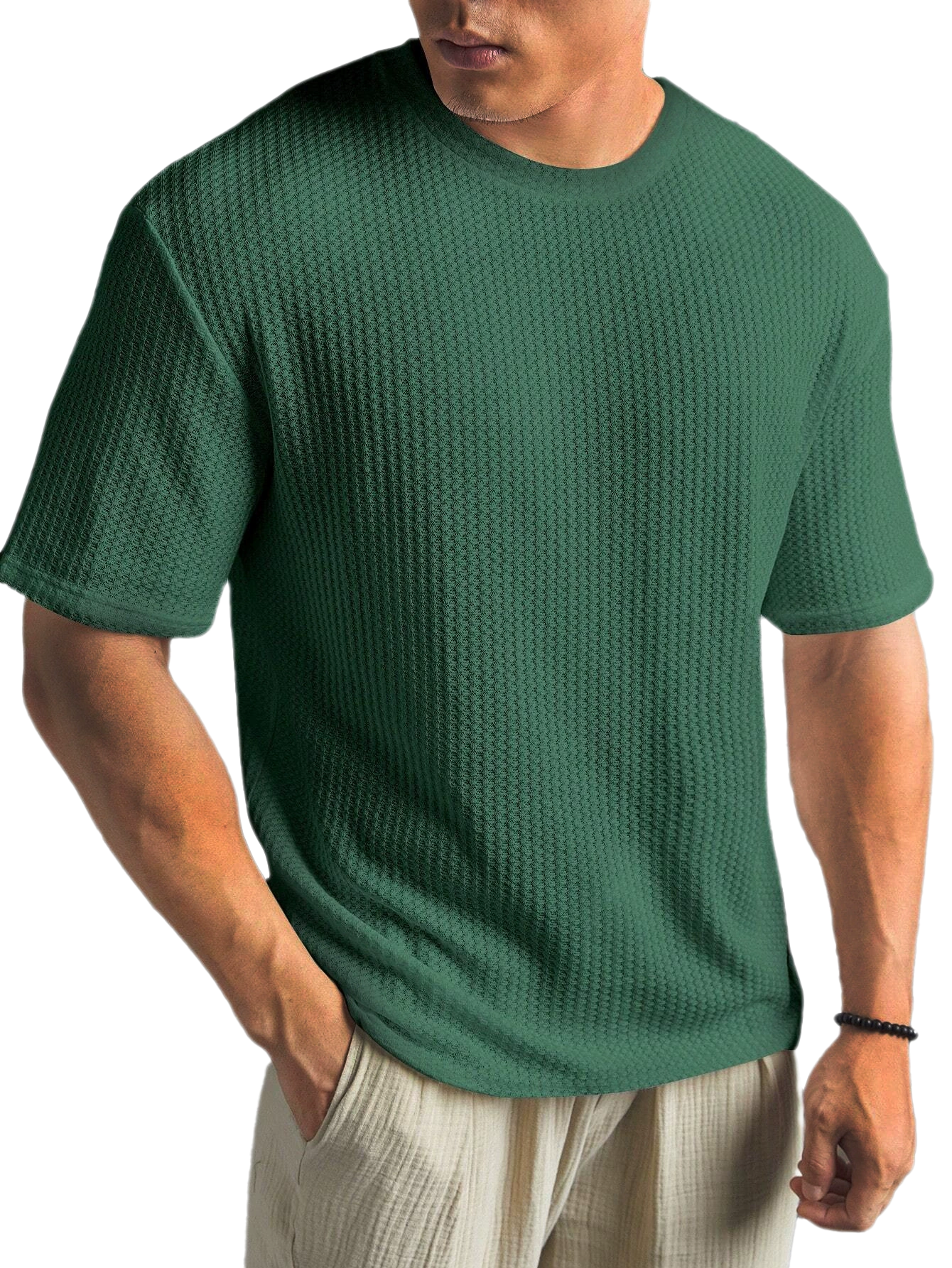 Men's Polyester-Cotton Short Sleeve T-Shirt Lightweight Casual