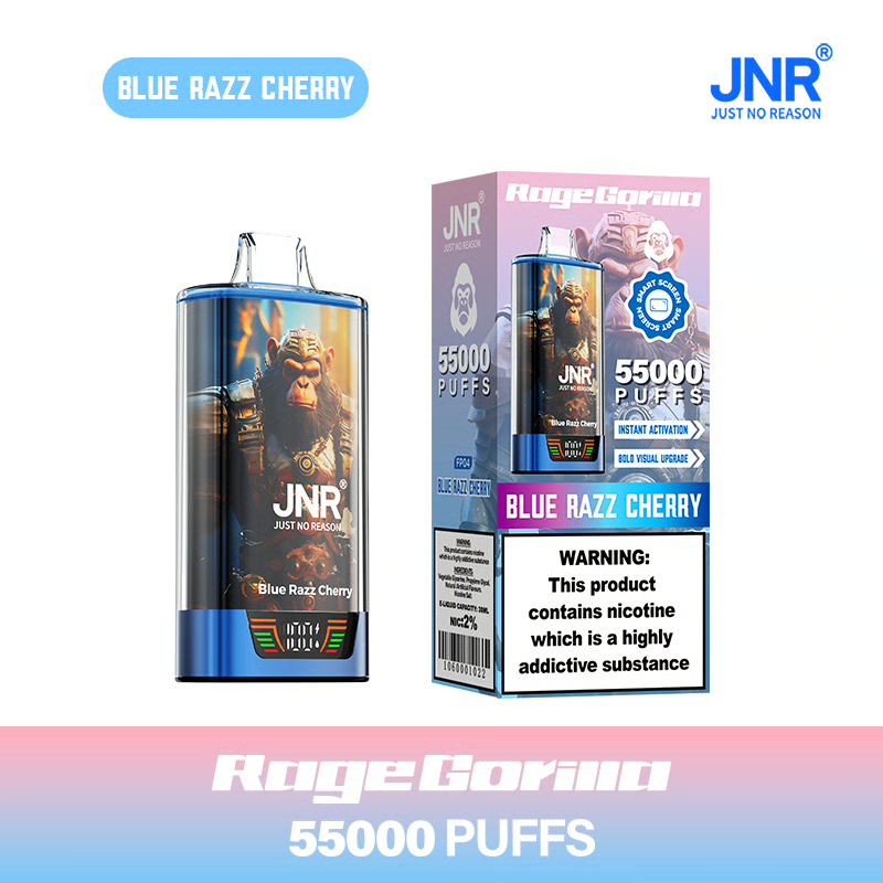 💨JNR Rage Gorilla 55K Puffs Dual Mesh Disposable Vape with Smart Display & Type-C Fast Charging🐒⚡💨
