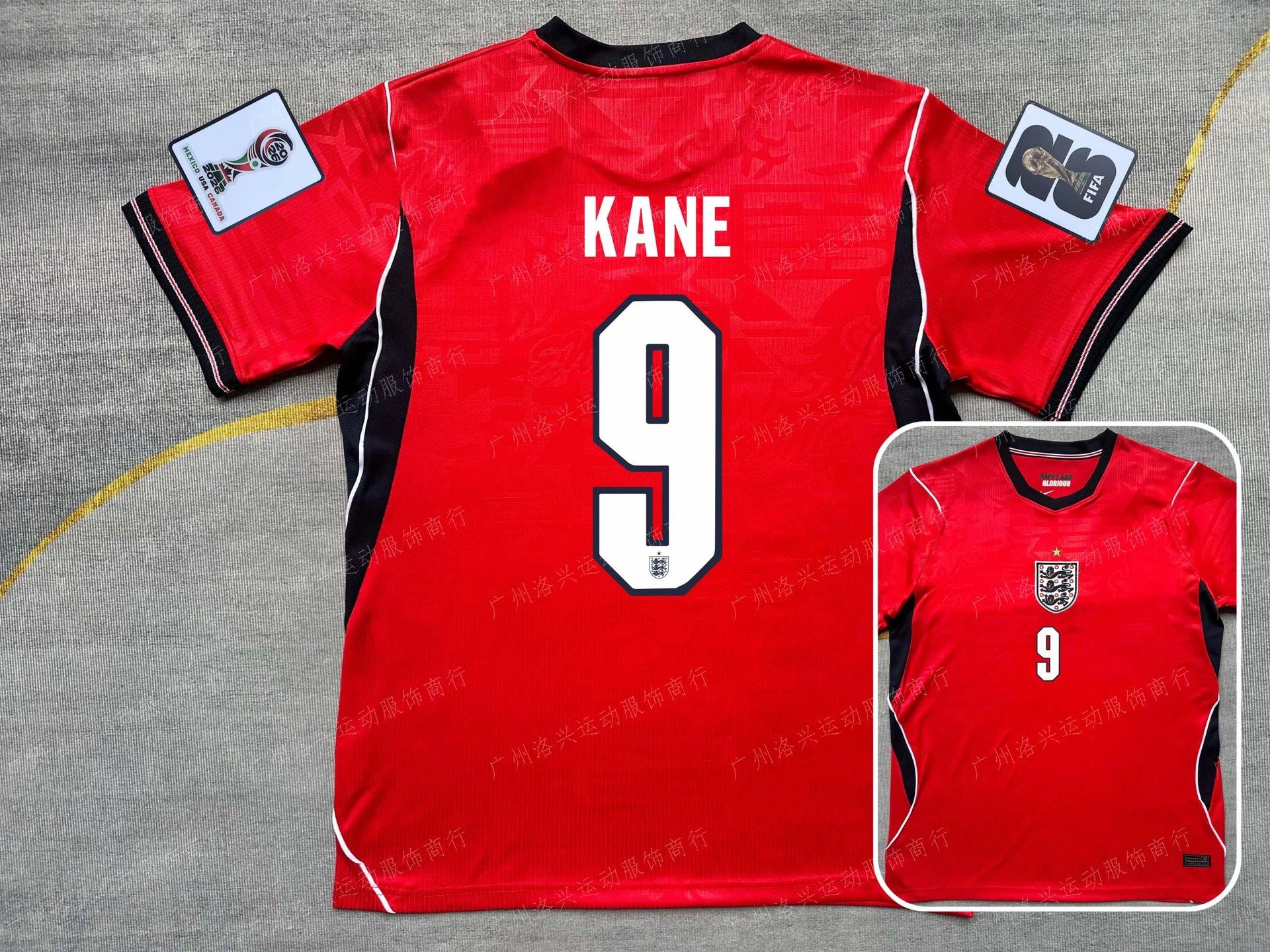 2026 England Away Jersey – KANE #9 + World Cup Patch