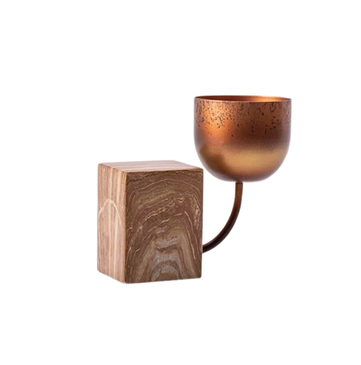 Vintage Textured Metal Candle Holder Set - 2 Sizes for Tabletop & Mantel Decor