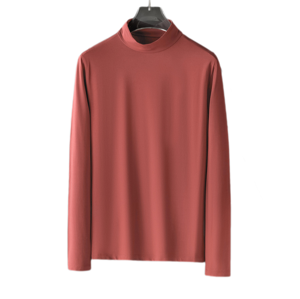 Men’s 180 GSM Modal Long-Sleeve Shirt – Half-High Neck Base Layer, 100% Modal, Oeko-Tex Certified