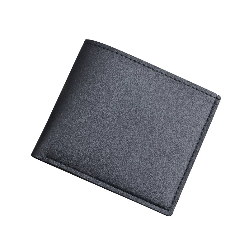 Minimalist Logo Free Leather Wallet for Men  Sleek Discreet Design