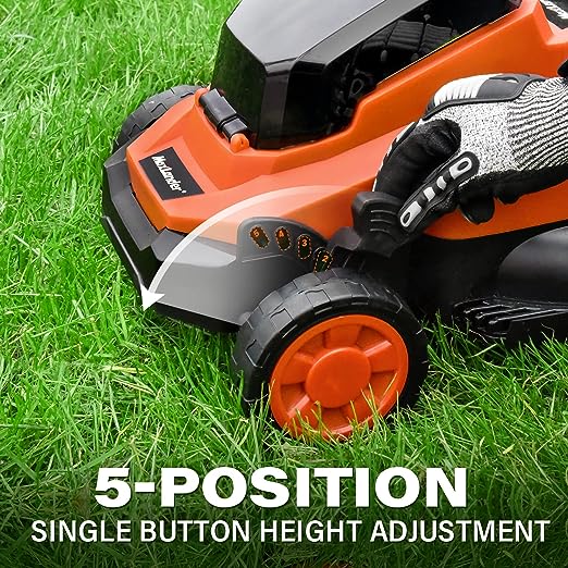 Lawn Mowers Maxlander Electric Lawn Mower Cordless (2-in-1),13 Inch 20V Battery Powered Lawn Mower with Brushless Motor, 5-Position Height Adjustment, 2pcs 4.0Ah Batteries and Charger Included