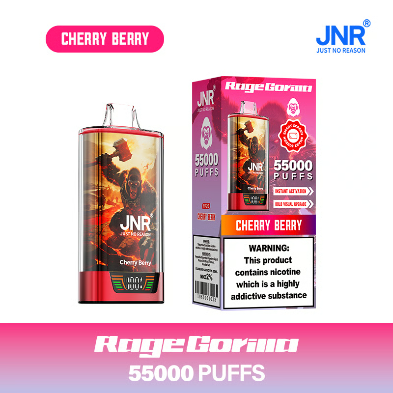 💨JNR Rage Gorilla 55K Puffs Dual Mesh Disposable Vape with Smart Display & Type-C Fast Charging🐒⚡💨