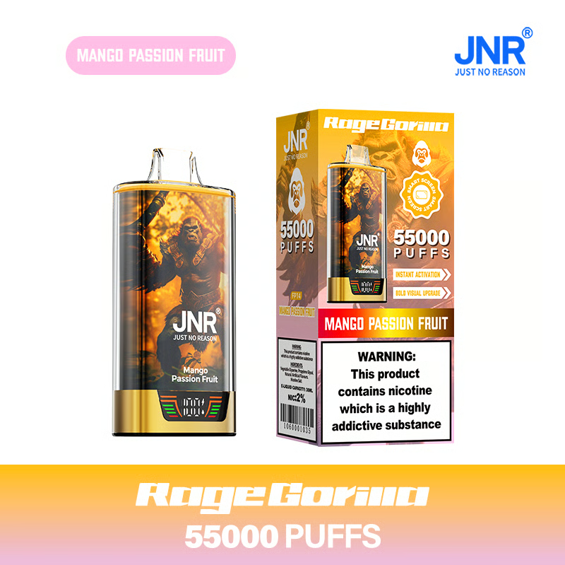 💨JNR Rage Gorilla 55K Puffs Dual Mesh Disposable Vape with Smart Display & Type-C Fast Charging🐒⚡💨