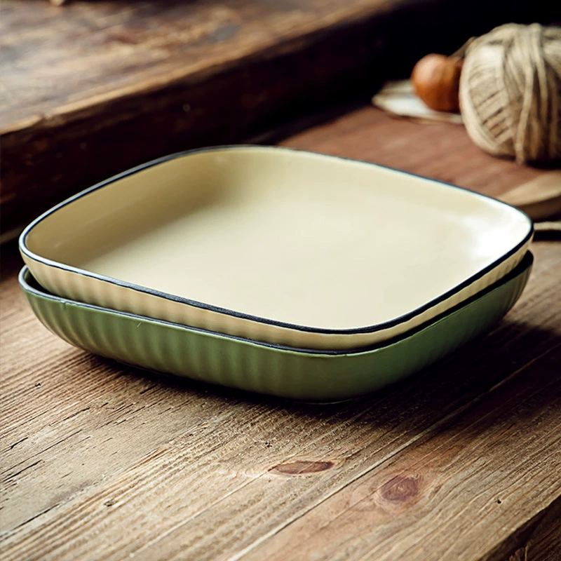 Stoneware Bowl & Plate Set – Microwave & Dishwasher Safe Dinnerware with Organic Edge Design