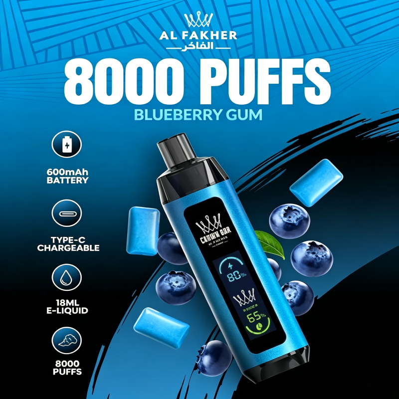 💨 Al Fakher Crown Bar Pro 8000 – Einweg-Vape mit 8000 Zügen & intensiven Aromen