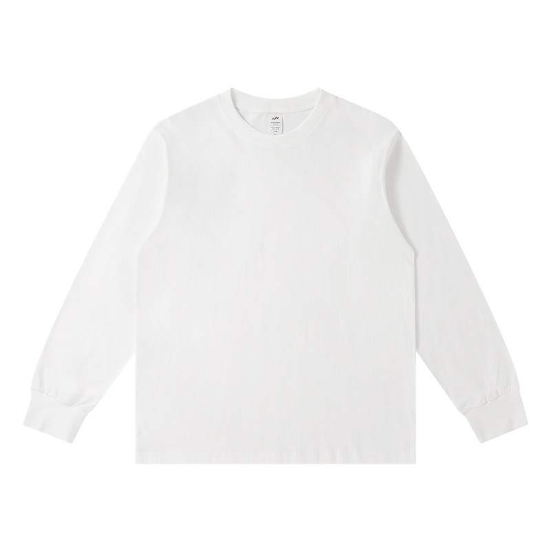 230 GSM 100% Cotton Ribbed Long-Sleeve Crew Neck Shirt – Unisex Relaxed Fit Base Layer