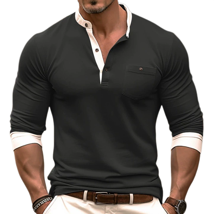 Men's Long Sleeve Crew Neck T-Shirt Slim Fit Layering Base