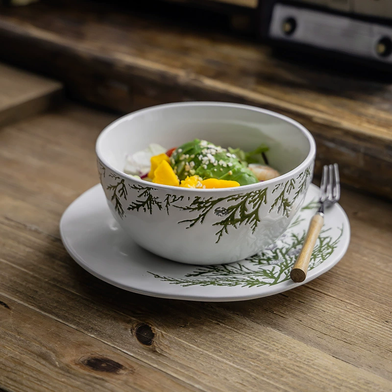 Embossed Ceramic Dinnerware Set – Microwave & Dishwasher Safe