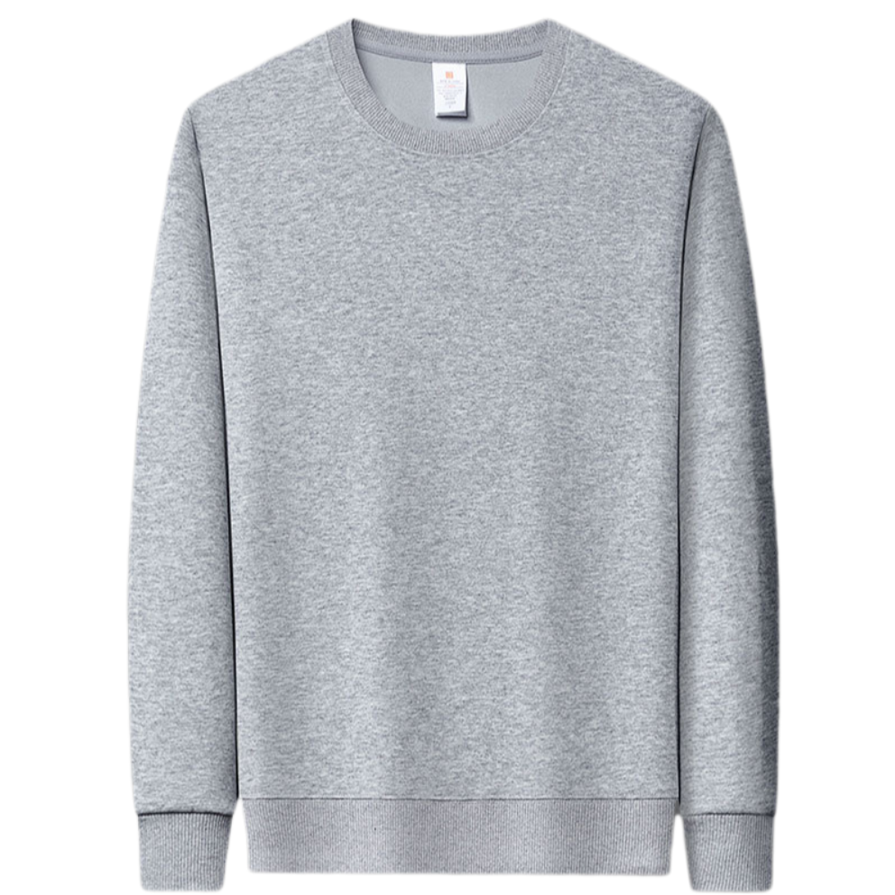 Men's Heavyweight Relaxed-Fit Crew Neck Sweatshirt – 100% Cotton Fleece Lining, 400 GSM, Long Sleeve Casual Pullover for Spring & Fall
