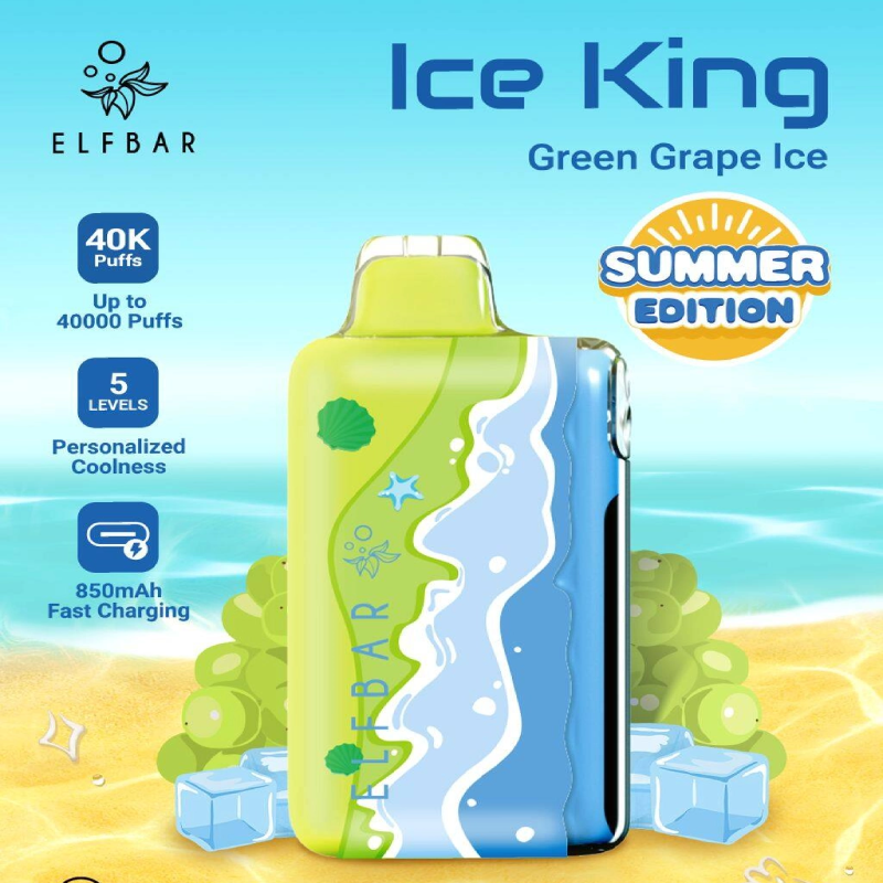 ❄️ ELFBAR Ice King Summer Edition – 40.000 sug & forfriskende sommeroplevelse, genopladelig