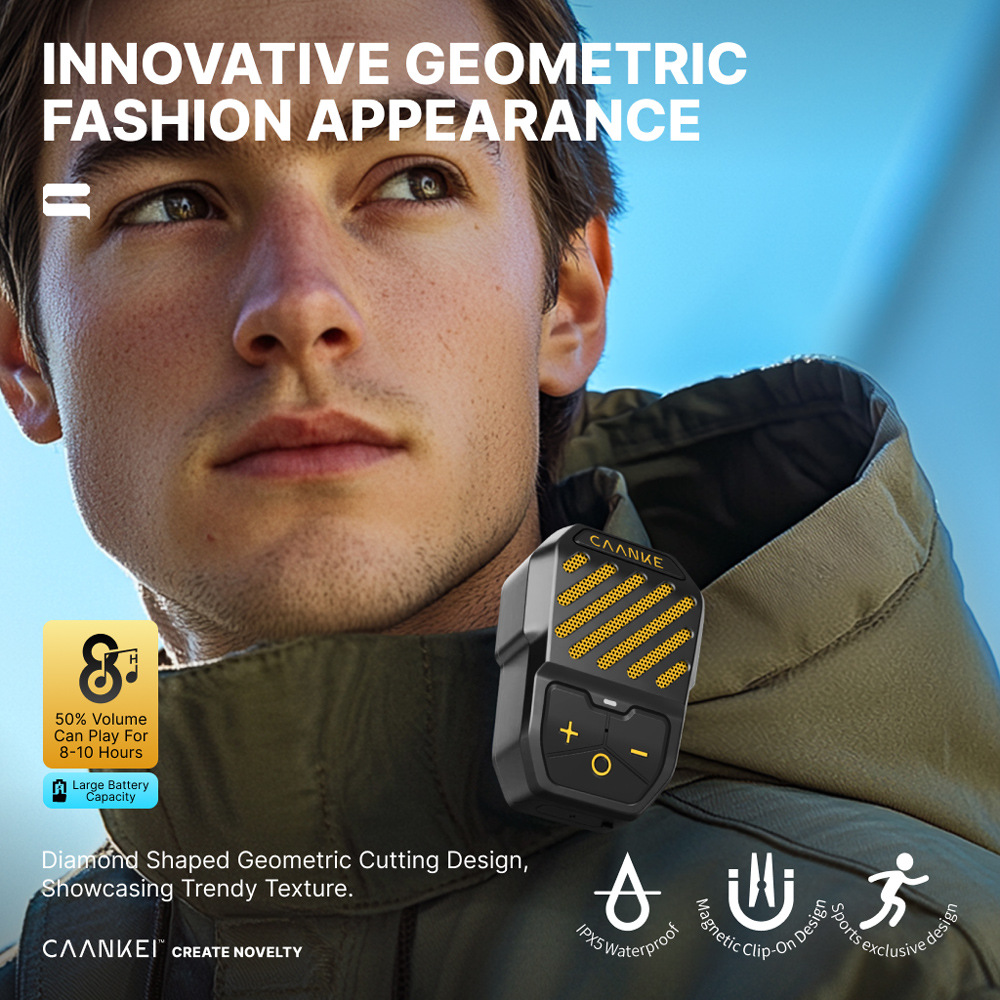 Innovative Magnetic Clip-On Sports Speaker with IPX5 Waterproof and TWS Stereo Pairing