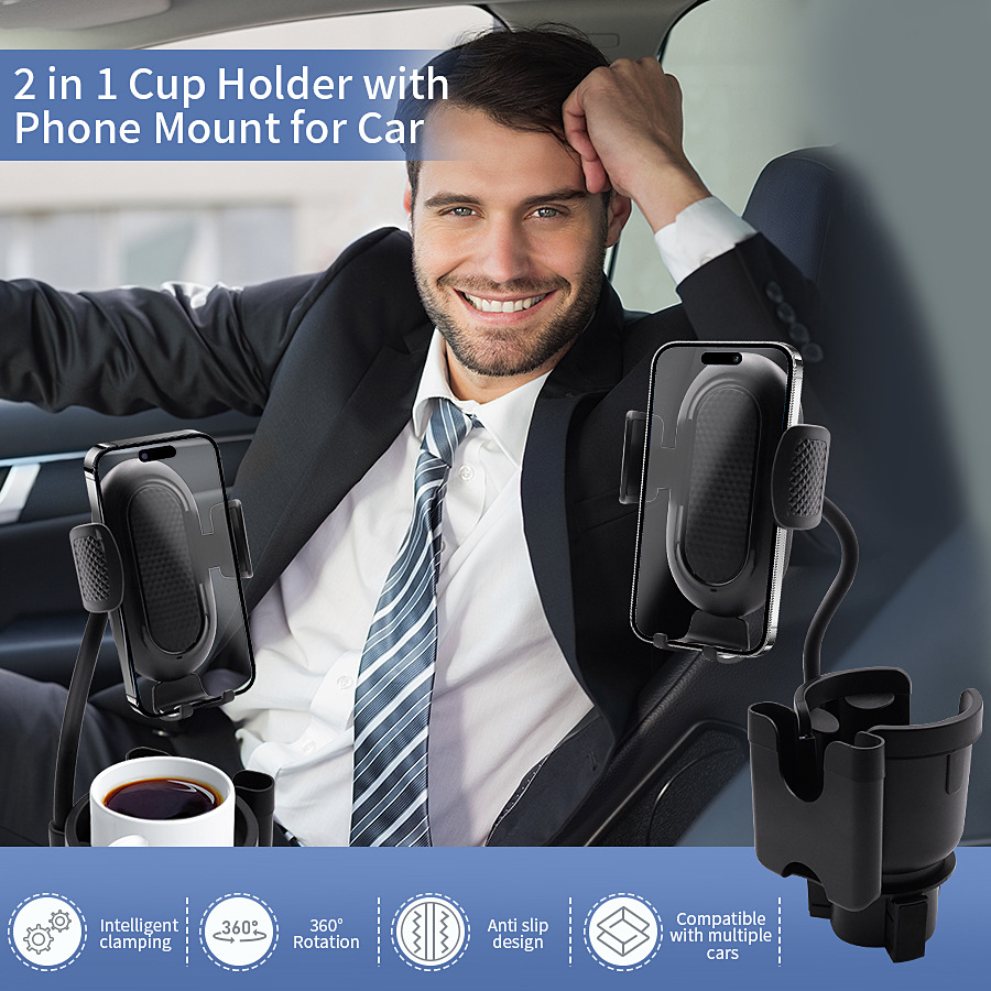 Car Cup Holder Expander for Car Adapter Adjustable Multifunctional Dual Cup Holder with Phone Holder Aromatherapy Organizer