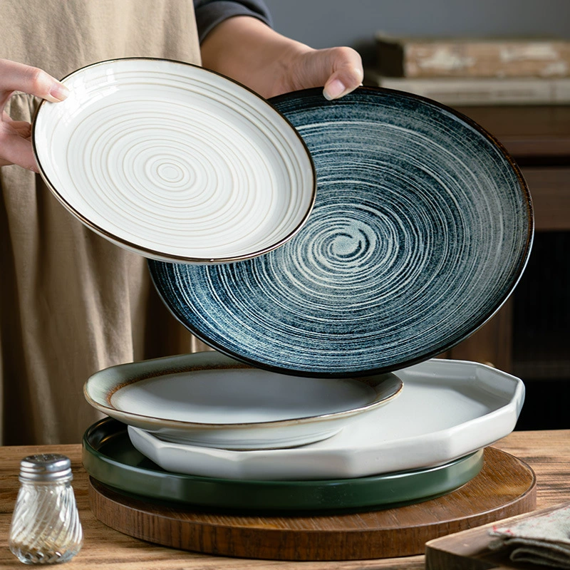 Textured Ceramic Dinner Plates – 10