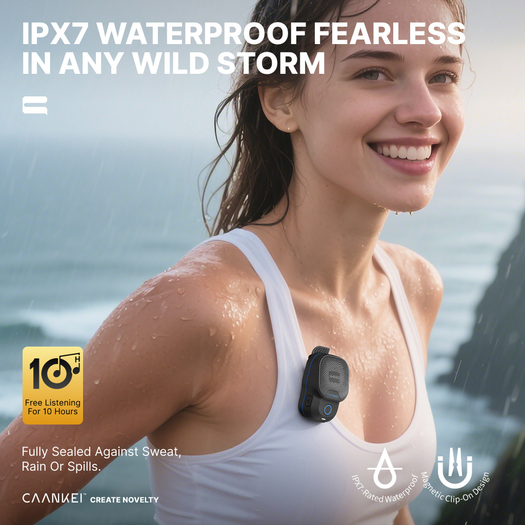 Magnetic Clip-On Wireless Speaker: Ultra-Lightweight, Waterproof & Portable