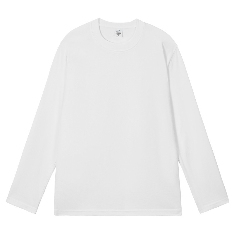Men’s 230 GSM Heavyweight Cotton Long-Sleeve Shirt – Relaxed Fit Crew Neck Base Layer, 450g Weight