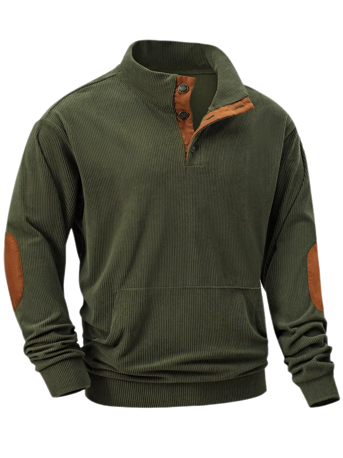 Men's 8-Wale Corduroy Jacket Stand Collar Long Sleeve Outdoor