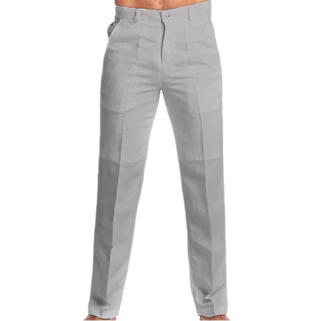 Men's 55% Cotton Straight Leg Casual Pants Outdoor
