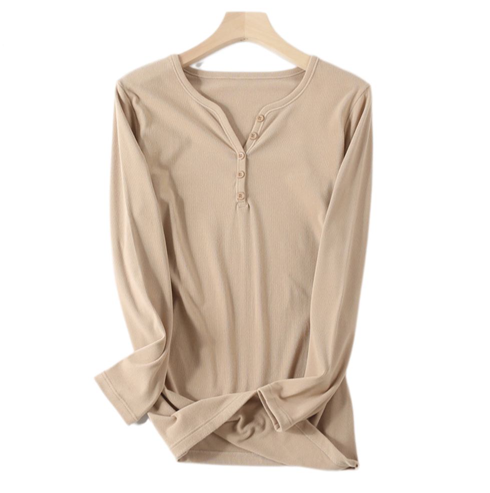 Maternity Thermal Long-Sleeve T-Shirt – Soft & Warm Base Layer for Fall/Winter