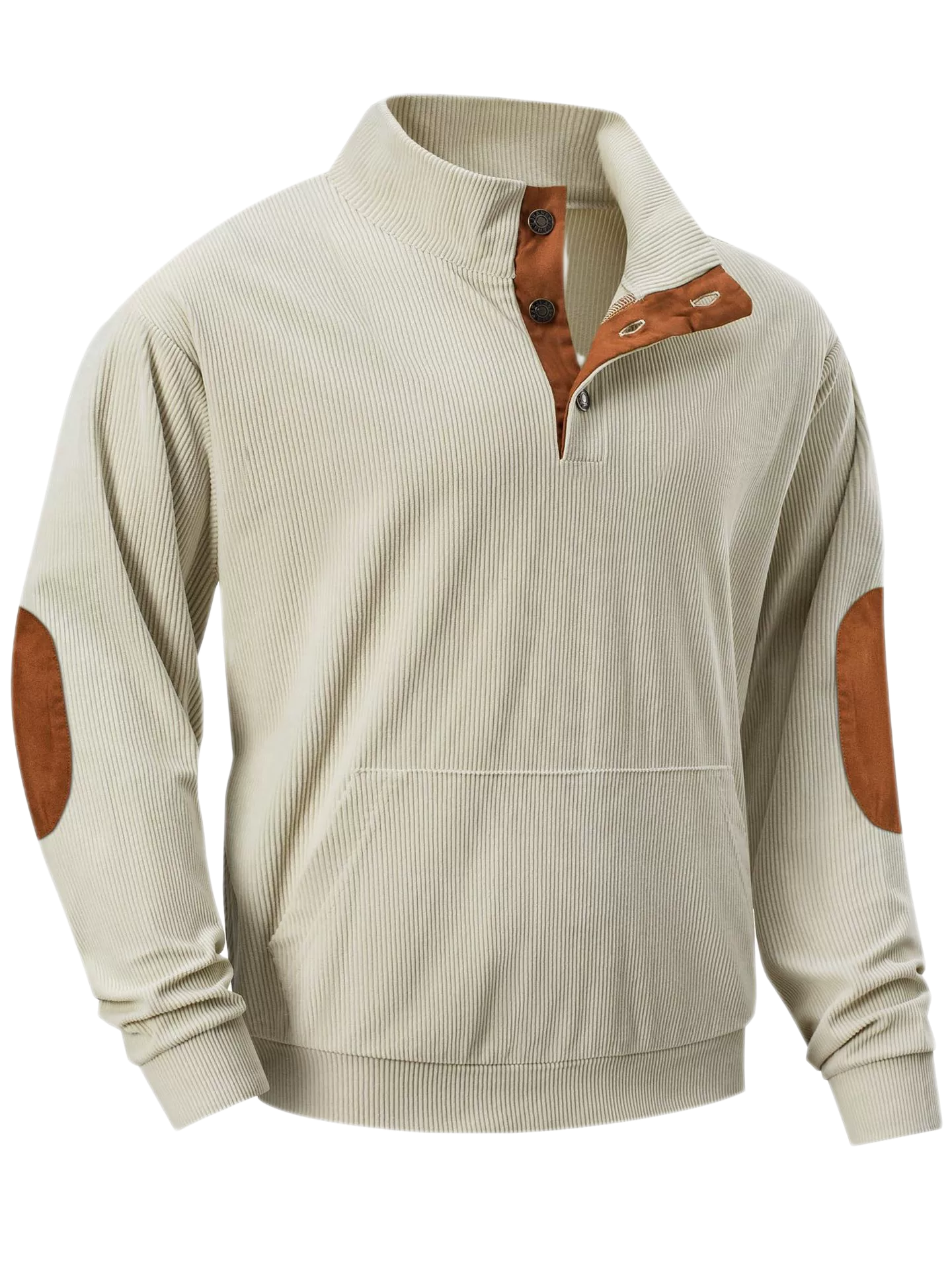Men's 8-Wale Corduroy Jacket Stand Collar Long Sleeve Outdoor