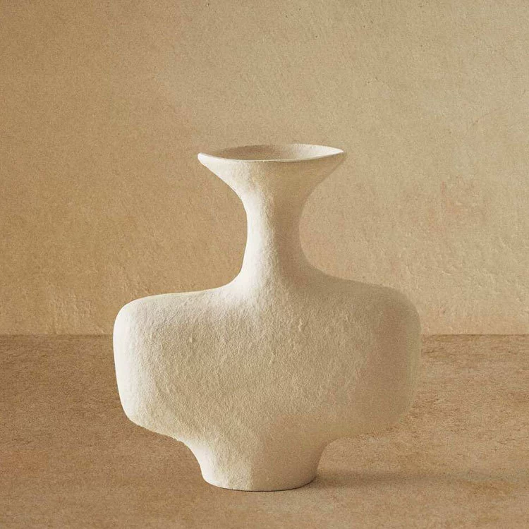 Hand-Thrown Ceramic Vase 12''W | Asymmetric Design & Food-Safe Glaze