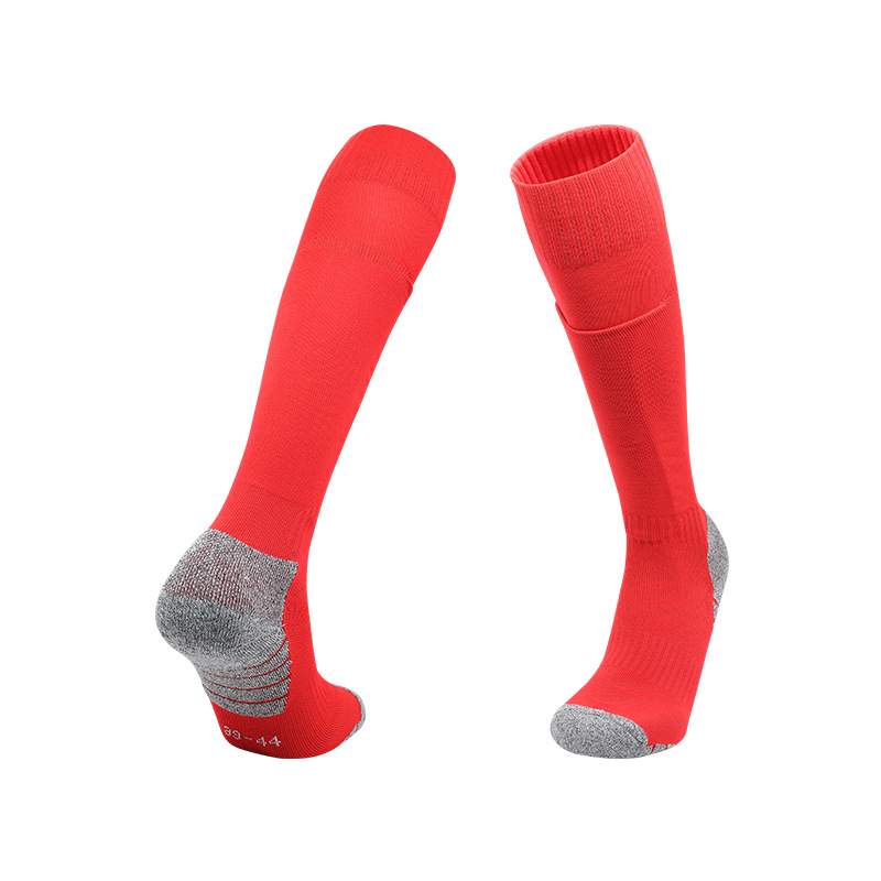 Soccer Socks with Shin Guard Pockets — Solid Color, Long-Tube Athletic Socks for Professional Training (Non-Slip)