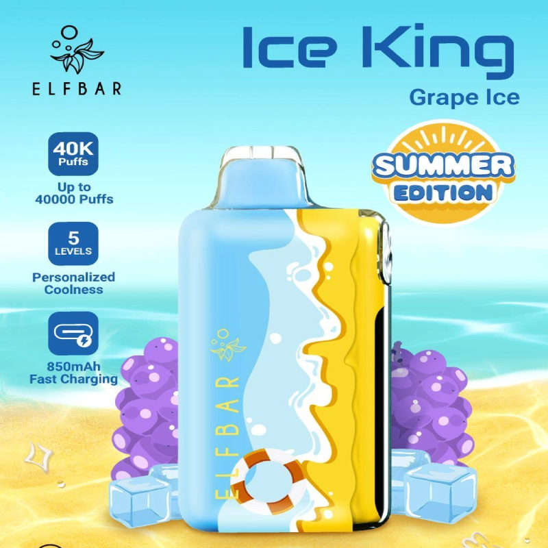 ❄️ ELFBAR Ice King Summer Edition – 40.000 sug & forfriskende sommeroplevelse, genopladelig