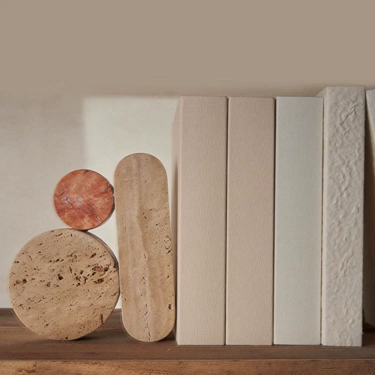 Organic Textured Shelf Decor - Hand-Finished in Beige or Slate Grey