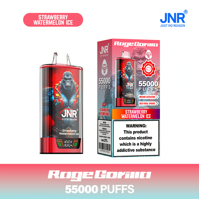 💨JNR Rage Gorilla 55K Puffs Dual Mesh Disposable Vape with Smart Display & Type-C Fast Charging🐒⚡💨