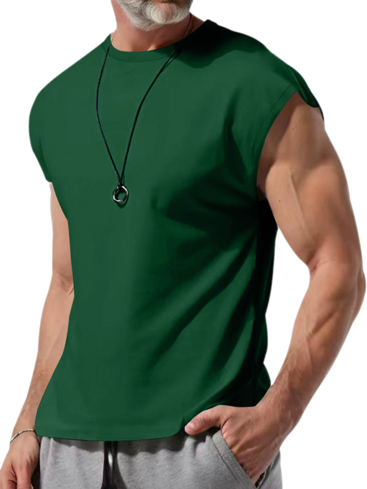 Men's 100% Cotton Sleeveless Undershirt Crew Neck Plus Size