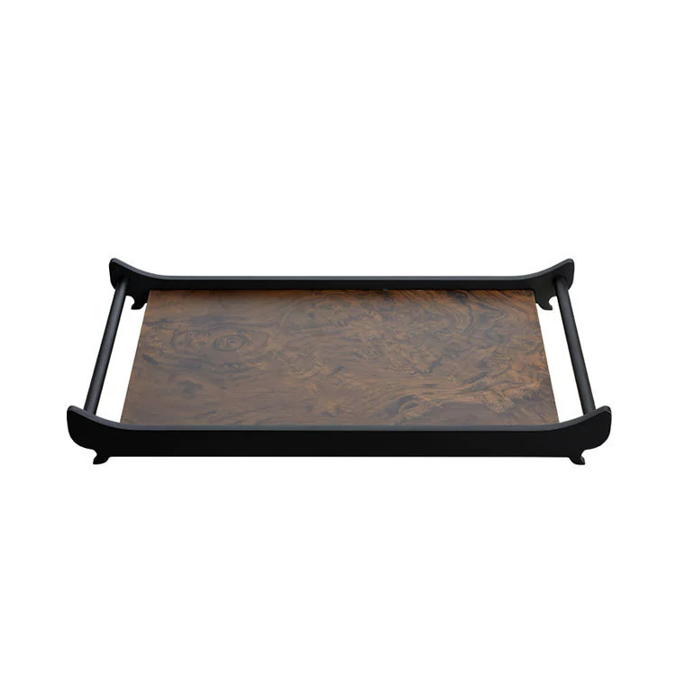 Art Deco Serving Tray with Brass Frame | 8LB Capacity & Food-Safe Finish
