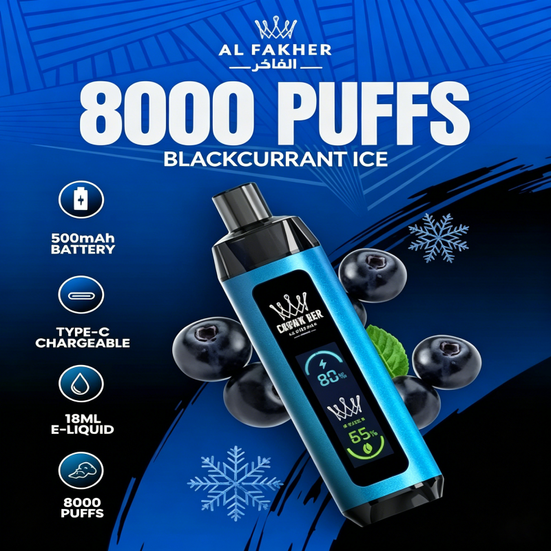 💨 Al Fakher Crown Bar Pro 8000 – Einweg-Vape mit 8000 Zügen & intensiven Aromen