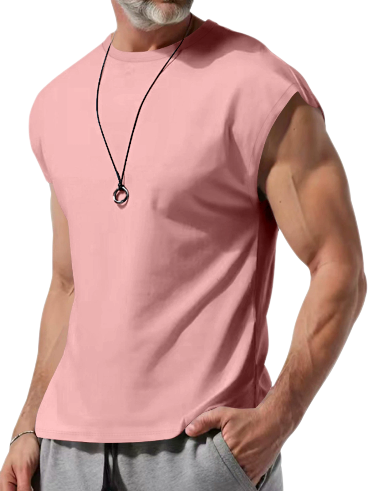 Men's 100% Cotton Sleeveless Undershirt Crew Neck Plus Size