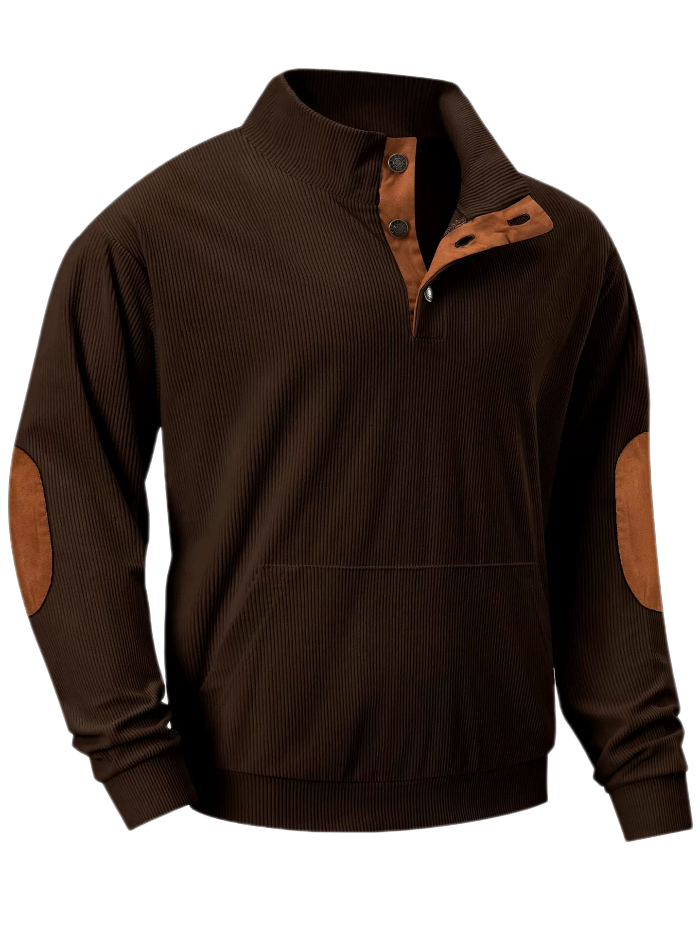 Men's 8-Wale Corduroy Jacket Stand Collar Long Sleeve Outdoor